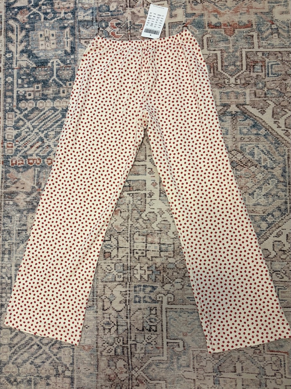 Cream Strawberry Sweatlike Pants - Picture 3 of 3
